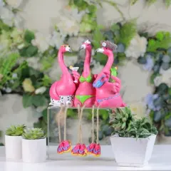 Northlight Three Amigos Beach Flamingos Outdoor Garden Statue - 9"