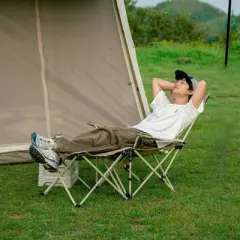 Naturehike Outdoor Camping Recliner Chair,folding fishing chair with Side Table,Relaxing Folding Lounge Chair,Adjustable Tilt Chaise Lounge