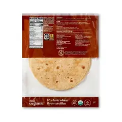 8" Organic Whole Wheat Flour Tortillas - 6ct - Good & Gather&trade;