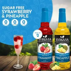 Syruvia Sugar Free Coffee Flavors Variety Pack: Strawberry & Pineapple 25.4 fl oz Syrup