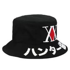 Hunter X Hunter Logo And Face Black unisex Summer Travel Beach Sun bucket Hat