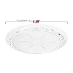 Smarty Had A Party 6.25" Clear Floral Round Plastic Pastry Plates - 240 Plates