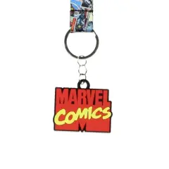 Marvel Lanyard Wristlet Comic Book Pages Wrist Strap Lanyard for Keys with 2" Rubber Keychain