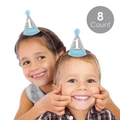 Big Dot of Happiness 1st Birthday Boy - Fun To Be One - Mini Cone First Birthday Party Hats - Small Little Party Hats - Set of 8