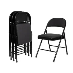 Set of 4 Fabric Padded Folding Chairs - Hampden Furnishings