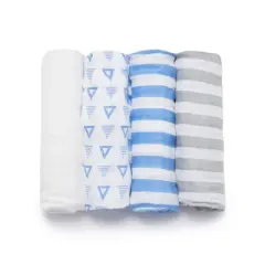 Pure Fiber Kid's Striped Rayon Bamboo Swaddle Set