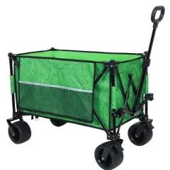 Anybear Heavy Duty Folding Wagon Cart Picnic Mat 480lbs Green Garden Cart
