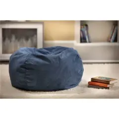 Micro-Fiber Suede Kids' Bean Bag Chair Blue - Gold Medal