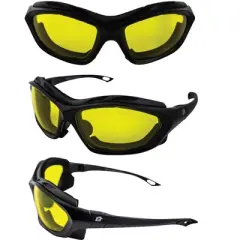 3 Pairs of Birdz Eyewear Canopy Safety Glasses with Clear, Smoke, Yellow Lenses