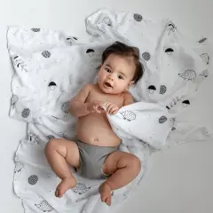 Rookie Humans Hedgehog & Mushrooms viscose from bamboo swaddle