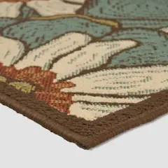 5' x 8' Melody Floral Outdoor Rug Blue/Brown - Christopher Knight Home