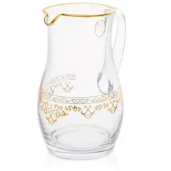 Classic Touch Water Pitcher with Rich Gold Design