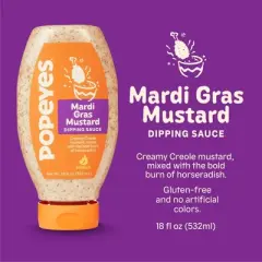 Popeyes Louisiana Kitchen Mardi Gras Mustard Dipping Sauce, 18 oz Bottle (Pack of 2)