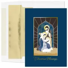 Masterpiece Studios 15-Count Boxed Christmas Cards with Foil-Lined Envelopes, 7.8" x 5.6" Radiant Blessings (964600)