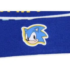 Sonic The Hedgehog Gotta Go Fast Cuffed Pom Beanie Hat Blue