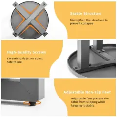 Karl Home Patio Gray Round Metal Side Table