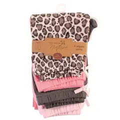 Touched by Nature Baby and Toddler Girl Organic Cotton Pants 4pk, Leopard
