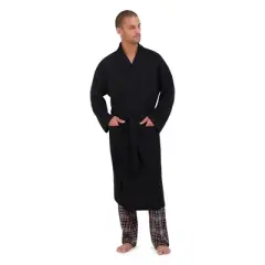 Hanes Premium Men's Solid Waffle Robe - One Size Fits Most