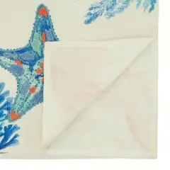 Saro Lifestyle Dining Table Runner With Multicolor Sea Life Design, Multicolored, 16" x 72"