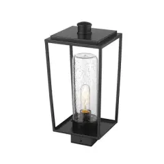 Sheridan Outdoor Post Mount Fixture - Black Aluminum, 1-Light, Dimmable, Wet Rated, 100W