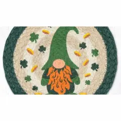 Earth Rugs Irish Gnome Printed Round Jute Trivet 10"x10"
