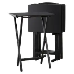 5pc TV Tray Set Wood - Plastic Dev Group