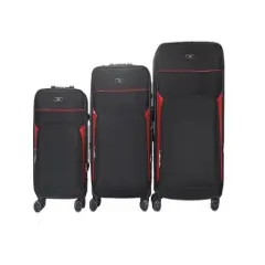 Jane Soft Shell Lightweight Expandable 360 Dual Spinning Wheels Combo Lock 28", 24", 20" 3 Piece Luggage Set