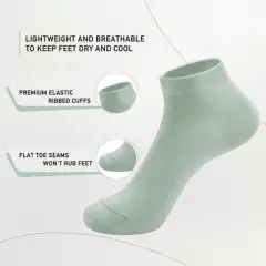 SERISIMPLE Women Viscose Bamboo Ankle Low Cut Thin Lightweight Pastel Color Soft Socks 5 Pairs