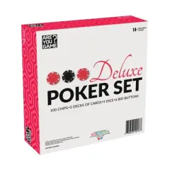 AreYouGame.com Deluxe Poker Set Board Game: Social Skills Focus with 100 Pieces