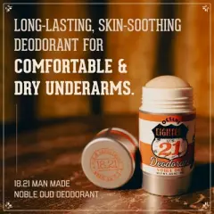 18.21 Man Made Octane Aluminium-Free Men's Natural Deodorant, Noble Oud-2.6 oz