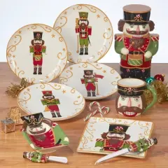Certified International 9" Earthenware Holiday Magic Nutcracker Dessert Plates: Christmas Dinnerware, Service for 4