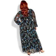 Women's Plus Size Blue Blossom Maxi Dress  - Blue Blossom | CITY CHIC