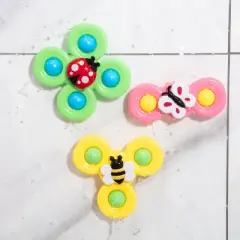 Suction Cup Spinner Toys for Toddlers, Suction Cup Fidget Spinner Bath Toys, Spinning Top Baby Sensory Toys for Toddlers 1-3 Boys Girls