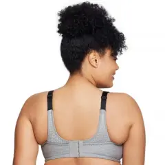 Glamorise Womens Custom Control Sports Wirefree Bra 1166 Black/Grey