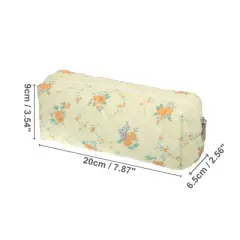 Unique Bargains Durable Small Quilted Makeup Bag Orange Yellow 1 Pc