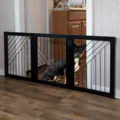 PETMAKER 3-Panel Foldable Pet Gate, Black