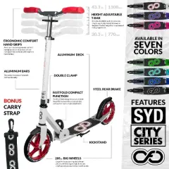 Crazy Skates Sydney (Syd) Foldable Kick Scooter - Great Scooters For Teens And Adults
