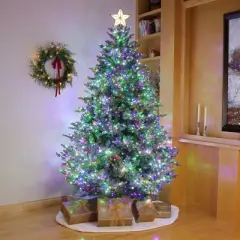 Philips 7.5' Lit Balsam Teardrop Bicolor Multi Function Twinkle Led Lights Autoconnect Foot Pedal with Remote Control