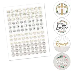 Big Dot of Happiness Religious Easter - Christian Holiday Party Round Candy Sticker Favors - Labels Fits Chocolate Candy (1 sheet of 108)
