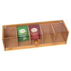 Bamboo & Acrylic 5-Section Tea Box - Lipper International