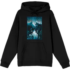 DC Comic Book Batman & Batgirl Superheroes Men's Black Graphic Print Hoodie