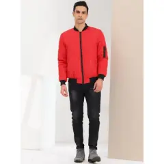 Lars Amadeus Men's Puffer Coat Lightweight Zip Up Quilted Baseball Bomber Jacket