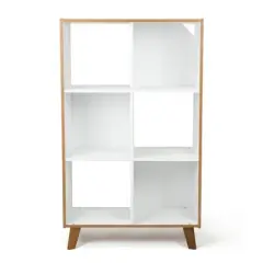 Morgan Mid-Century 6 Cube Toy Storage Organizer Wood/White - Humble Crew