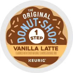 The Original Donut Shop One Step Latte Vanilla Dark Roast- Keurig K-Cup Coffee Pods - 20ct