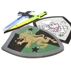 Insten 2 Pack Play Foam Swords And Shields for Kids, Pretend Warrior or Knight