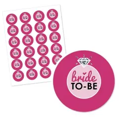 Big Dot of Happiness Bride-To-Be - Bridal Shower & Classy Bachelorette Party Circle Sticker Labels - 24 Count