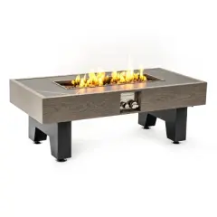 Racxily 42'' Gas Fire Pit Table, 2-in-1 Fire Pit & Table for Patio, Backyard Gatherings, 20 Pound Propane Tank Powered