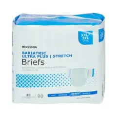 McKesson Bariatric Ultra Plus Stretch Incontinence Briefs, Unisex, 2XL/3XL
