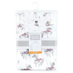 Hudson Baby Infant Girl Convertible Swaddle Sleep Sack, Carousel Horse