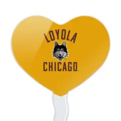 Loyola University Chicago Ramblers Heart Love Cupcake Picks Toppers Decoration Set of 6